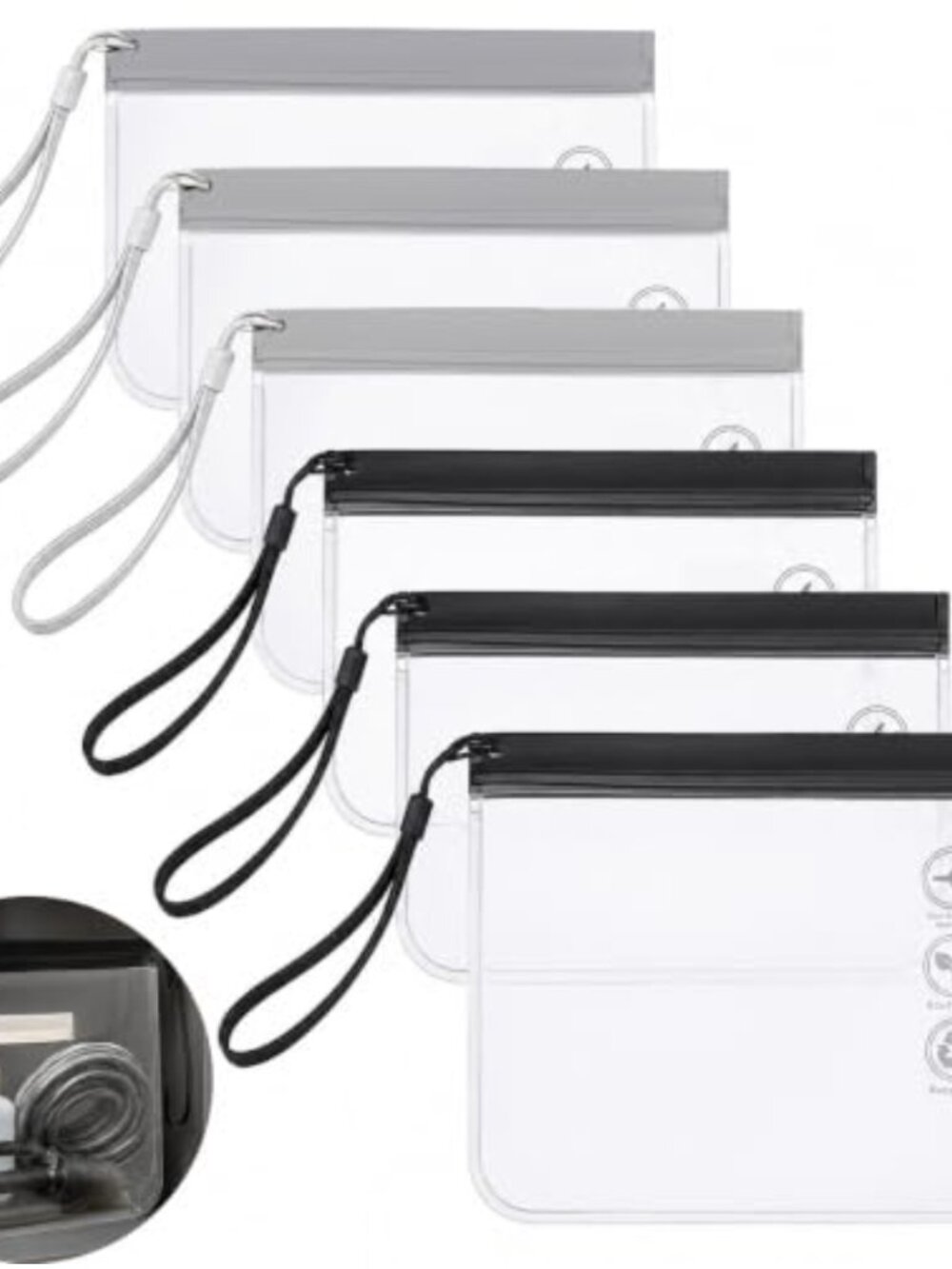 Clear Toiletry Bags TSA Approved Travel Pouch Water Resistant Zipper Set